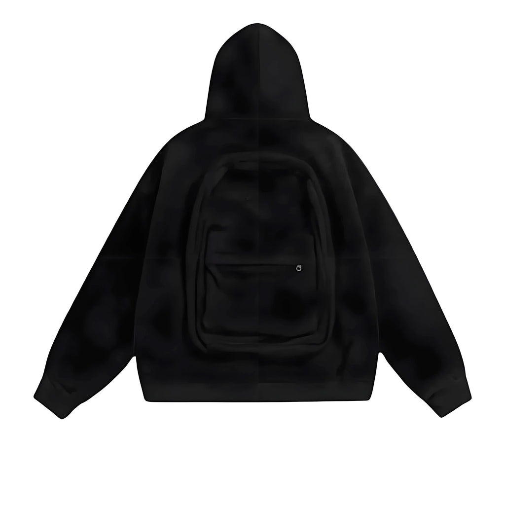 Men Women Travel Hooded Sweatshirt with Backpack Creative Zipper Cardigan  Casual Unisex Lightweight Backpack Hoodie