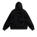 Men Women Travel Hooded Sweatshirt with Backpack Creative Zipper Cardigan  Casual Unisex Lightweight Backpack Hoodie